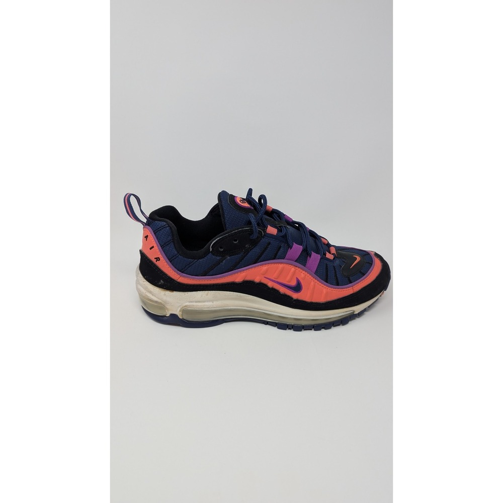 Nike Air Max 98 BV4721 401 Navy Orange Purple Running Shoes‎ Girls 7Y